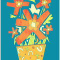 Abstract Flowers In A Decorative Pot