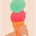 Gelato Strawberry and Mint Italy Ice Cream Typography Poster