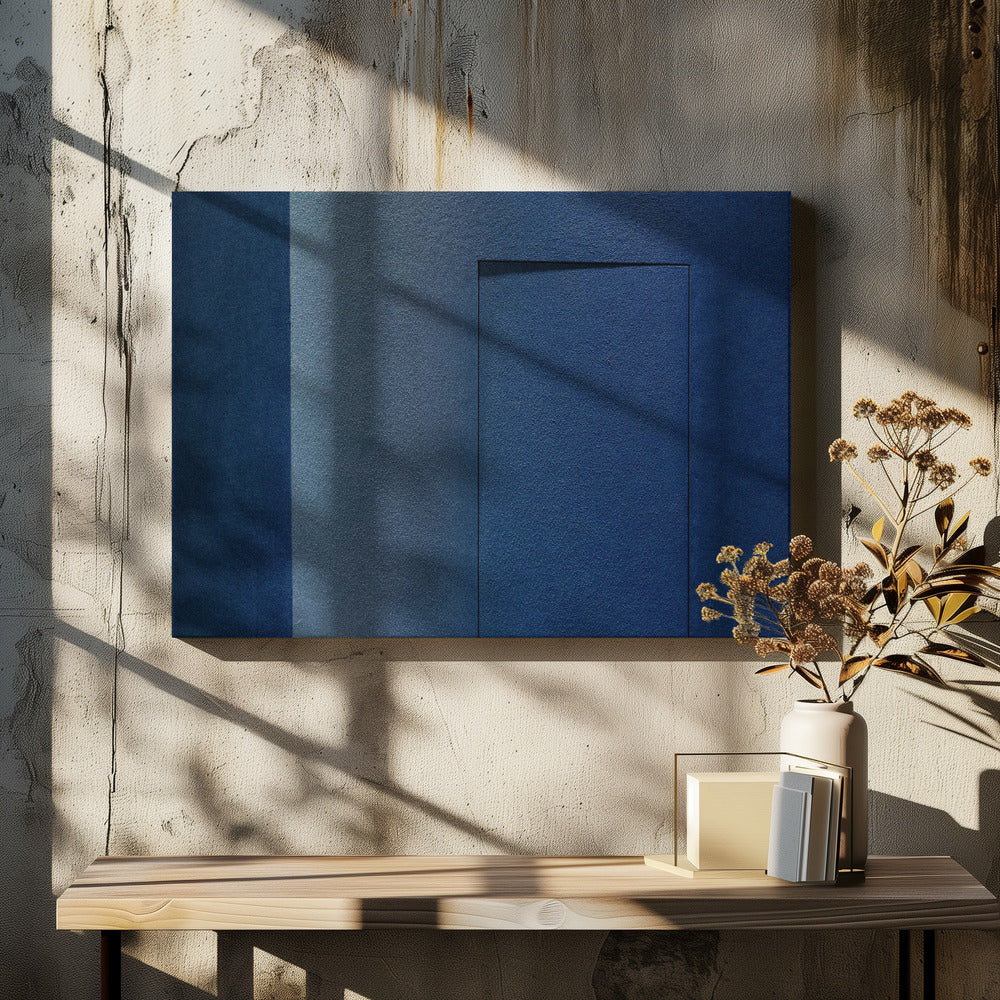 Art Prints of Blue minimalism or a secret door