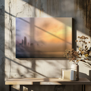 Art Prints of Abu Dhabi Cityscape - Foggy Morning