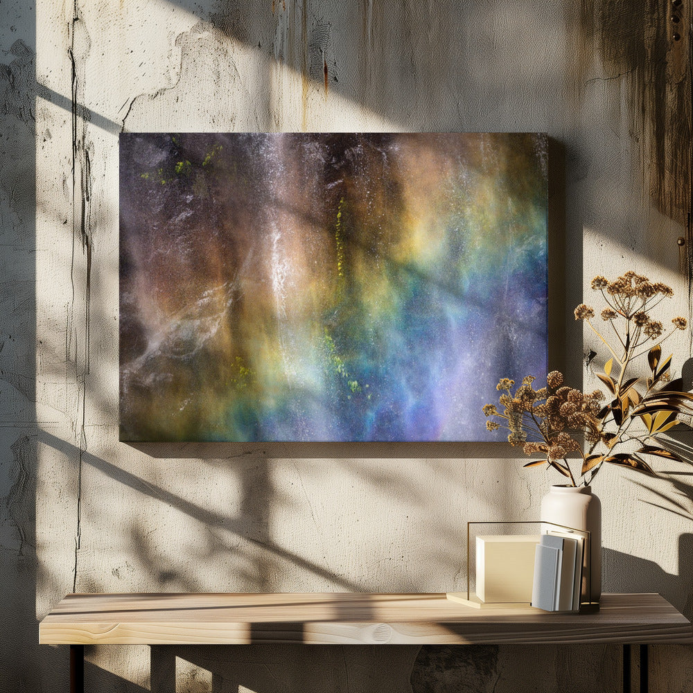 A rainbow in a waterfall