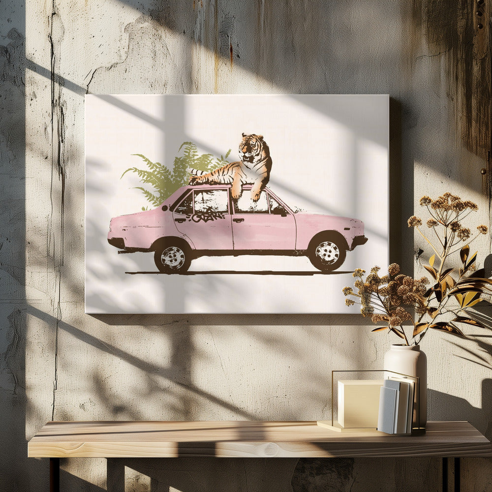 Tiger On Car