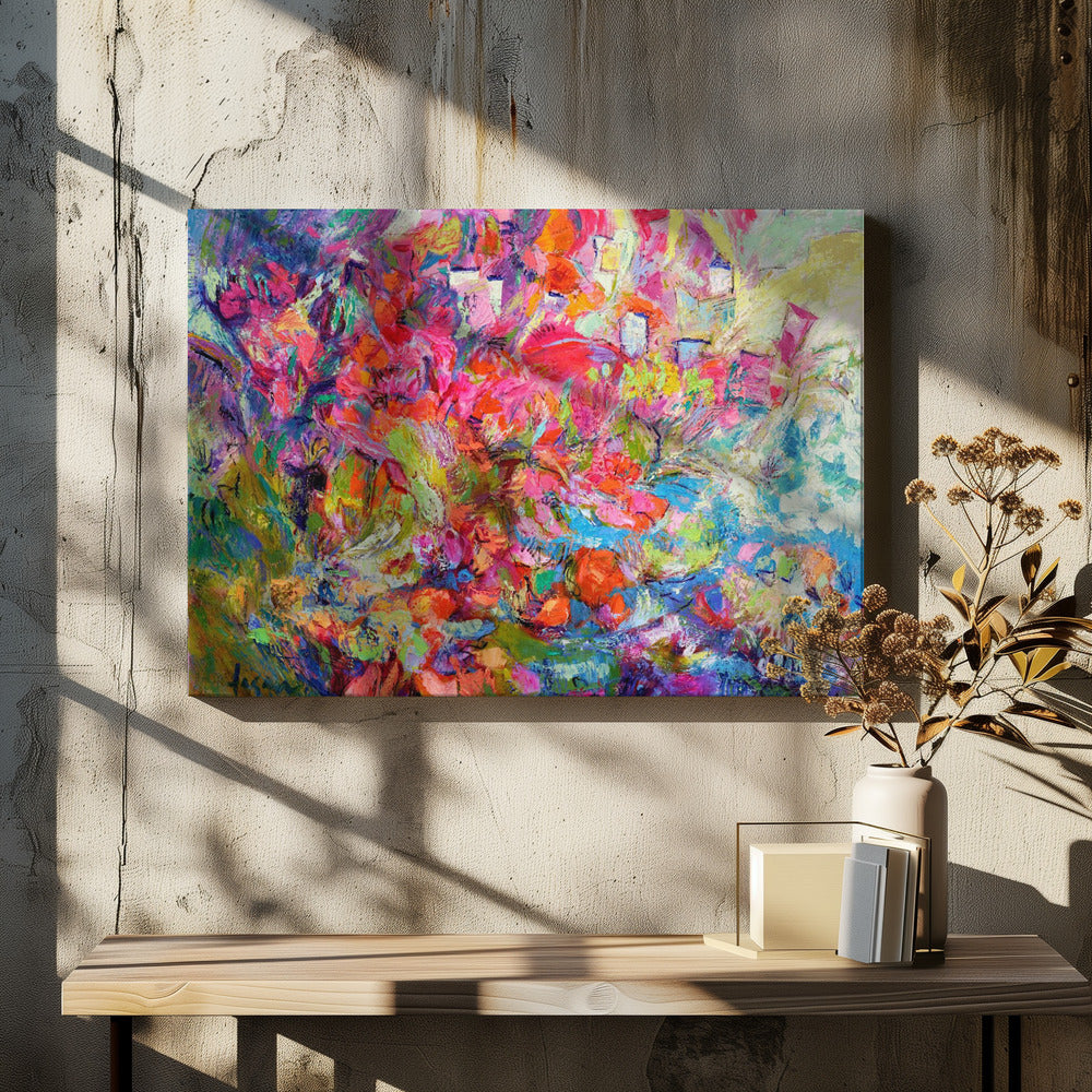 Luminous Petal Cascade