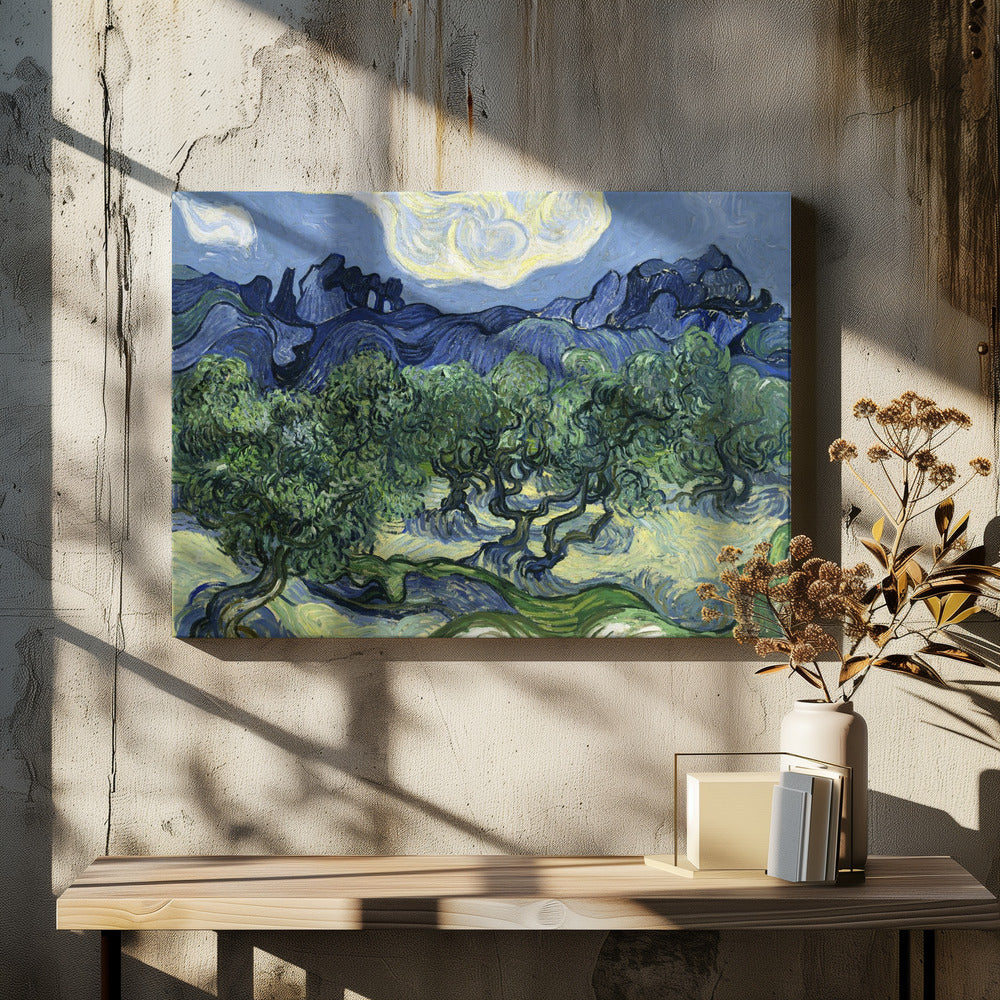 Vincent Van Gogh's Olive Trees With the Alpilles In the Background (1889)