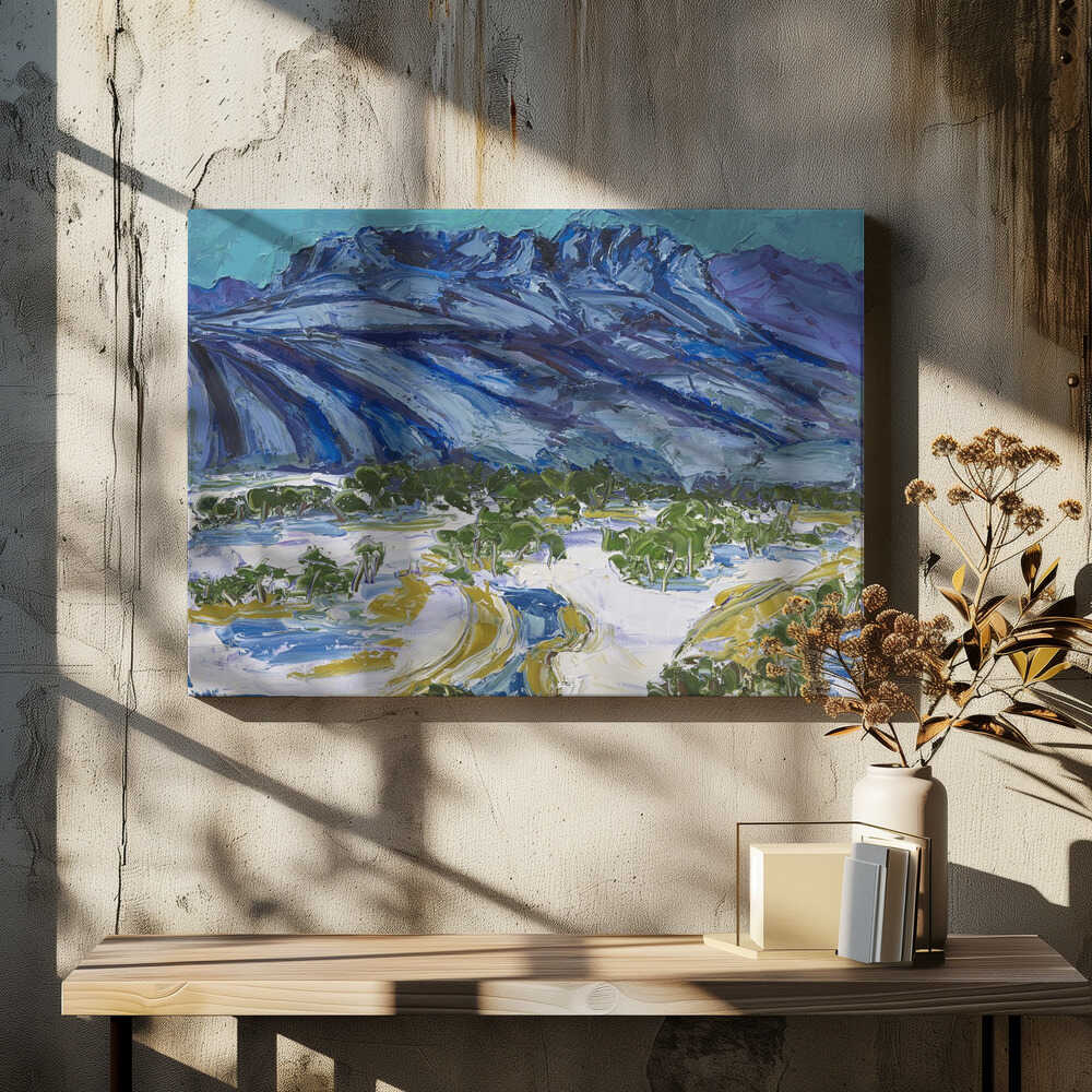 Snowy Landscape With Mountains