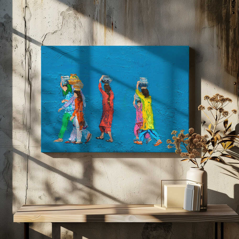 Women Walking With Baskets on Their Heads