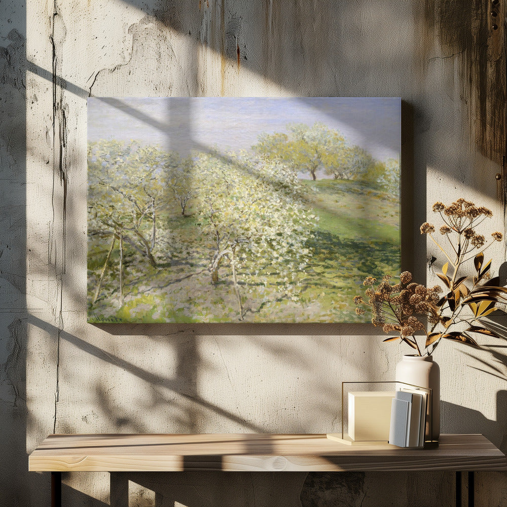 Spring (fruit Trees In Bloom) (1873) By Claude Monet