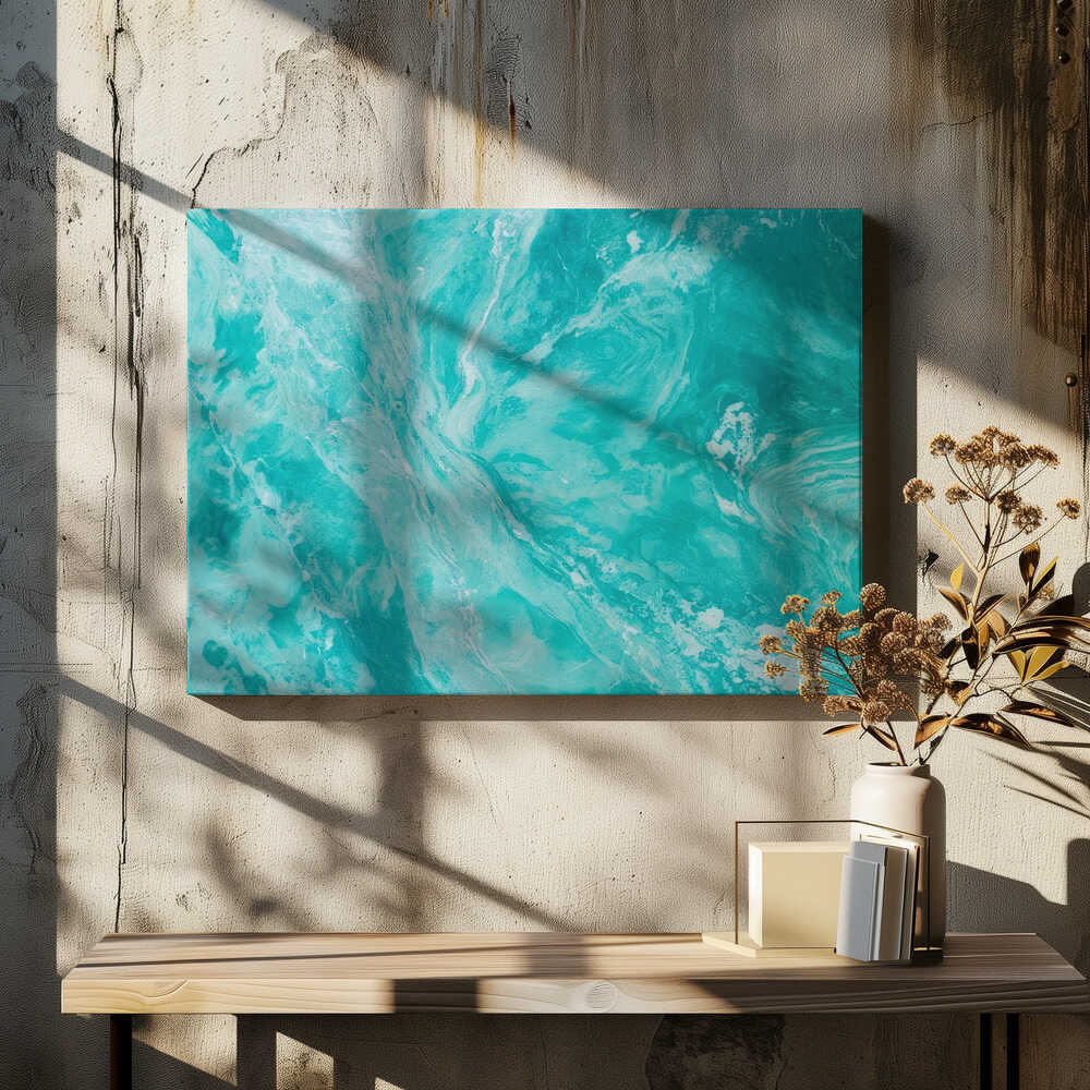 Fluid Movement In Aqua Tones