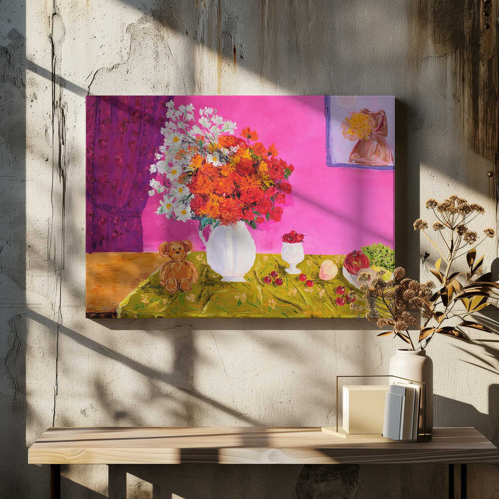 Vase Of Bright Flowers
