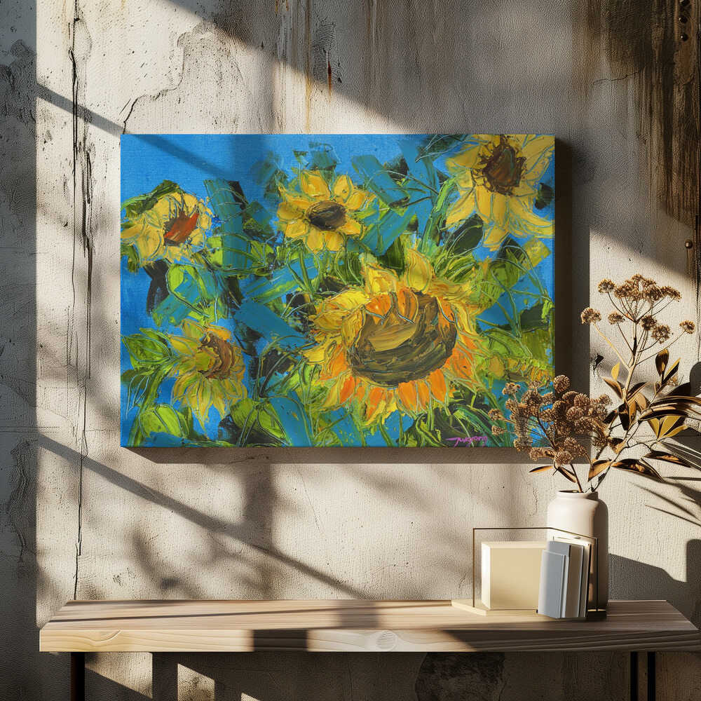 Sun Flower Oil On  Canvas
