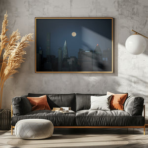 Art Prints of Super-moon over Manhattan