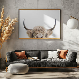 Canvas Art Print Peeking Cow