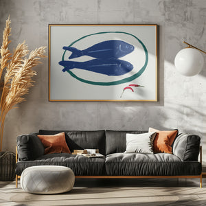 Art Prints of Blue fishes still life