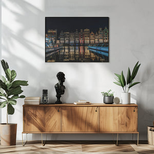 Art Prints of "Dancing Houses" on the Damrak Canal in Amsterdam