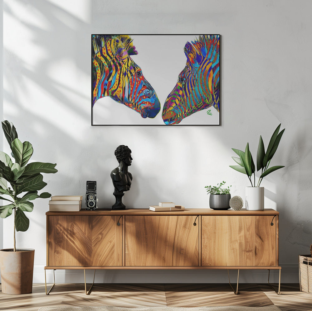 Canvas Art Print Ziggy and Zag the Zebras
