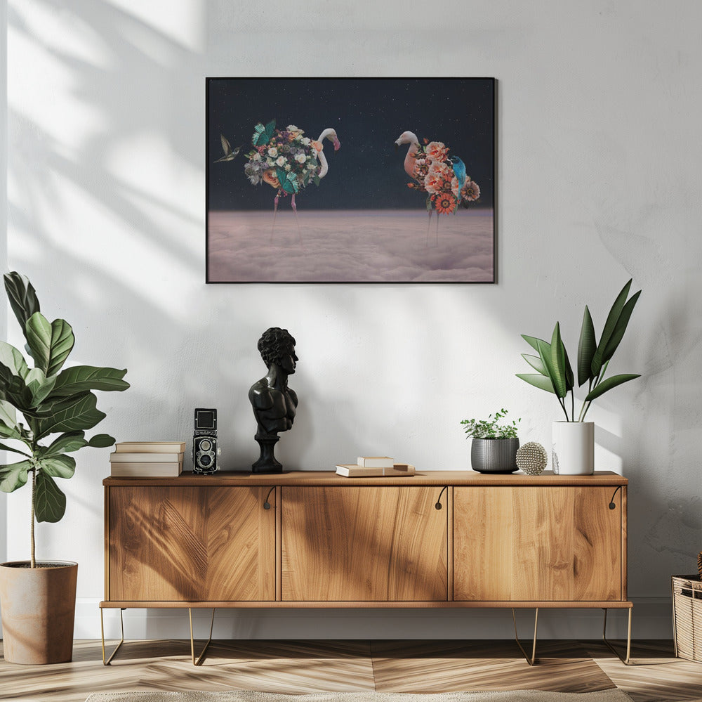 Canvas Art Print Flamingos