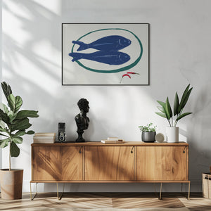 Art Prints of Blue fishes still life