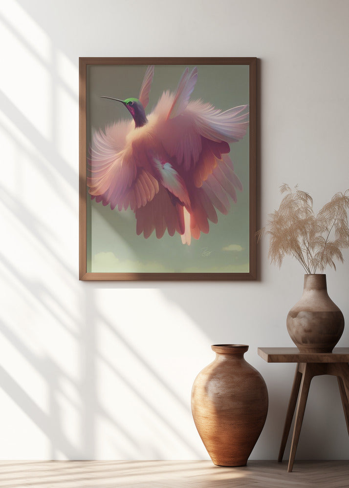 Humming Bird with Pink Wings