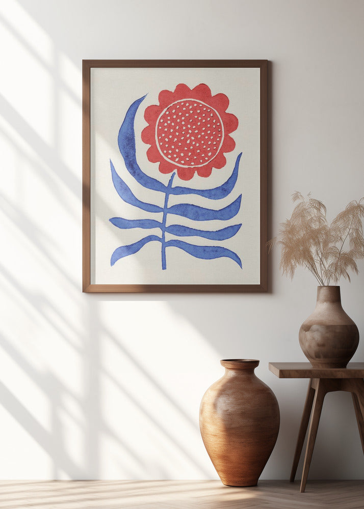 Red Flower / Lino Print