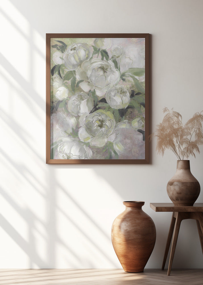 Sady painterly florals in green