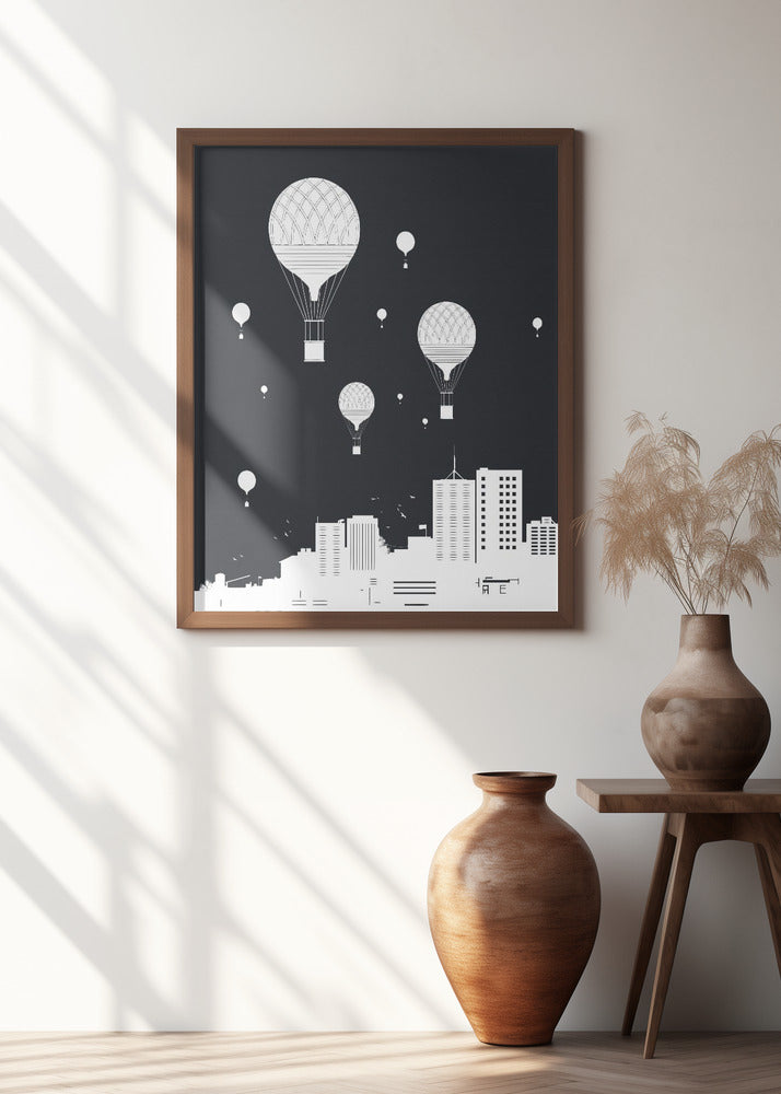 Art Prints of Balloons and the city