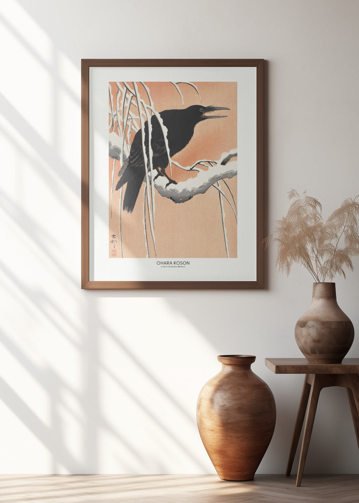 Crow On Snowy Branch