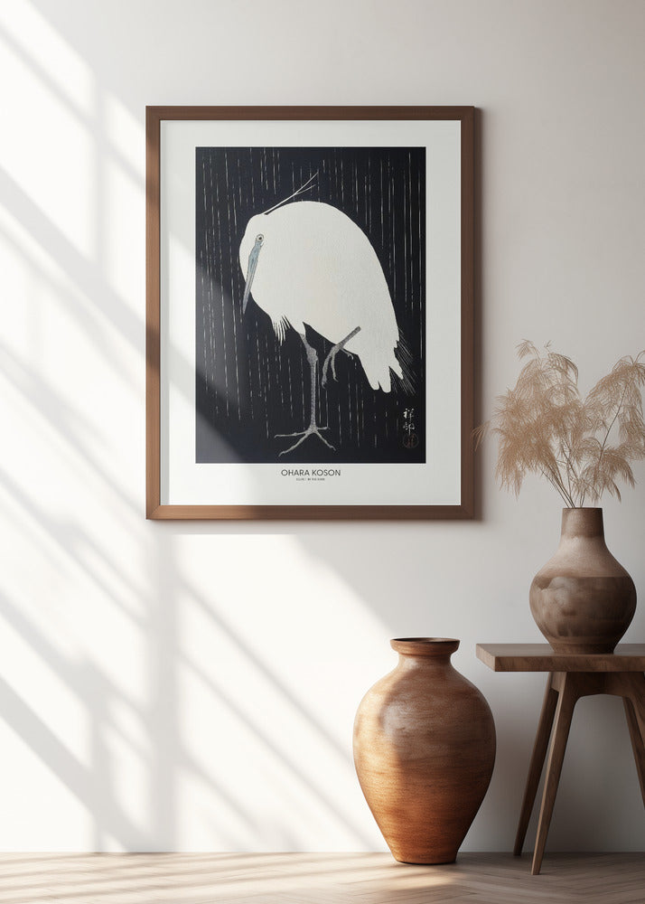 Egret In The Rain