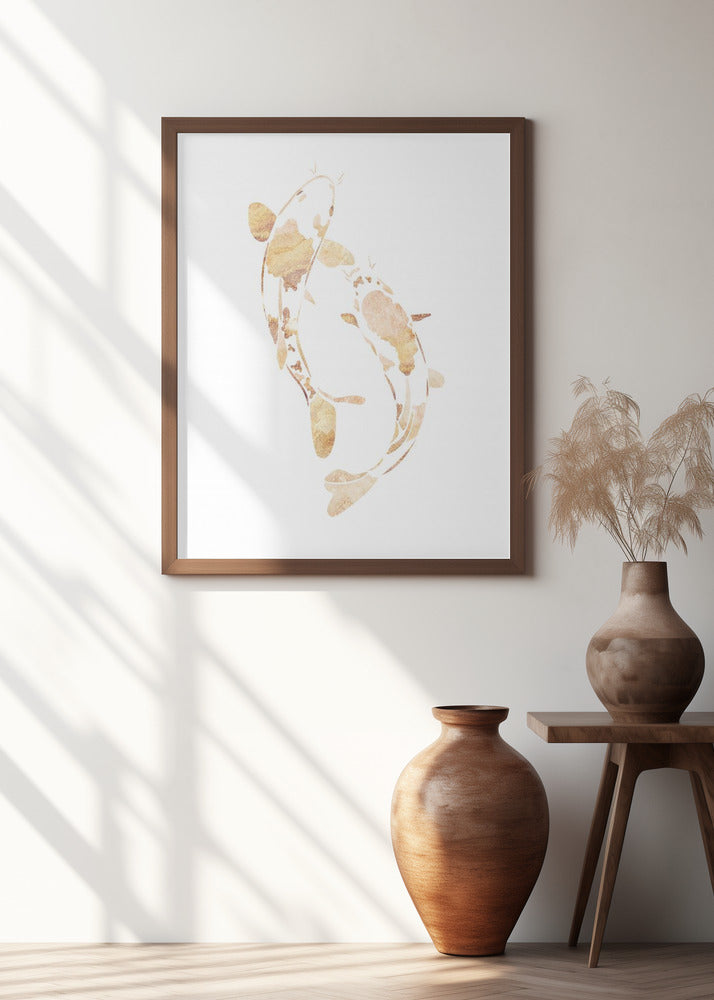 Gold koi fish silhouettes