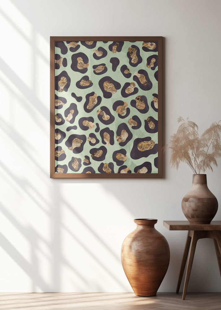 Gold leopard print green