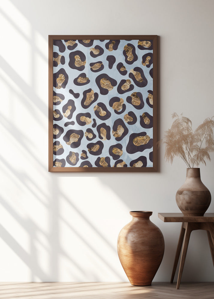 Leopard print blue gold
