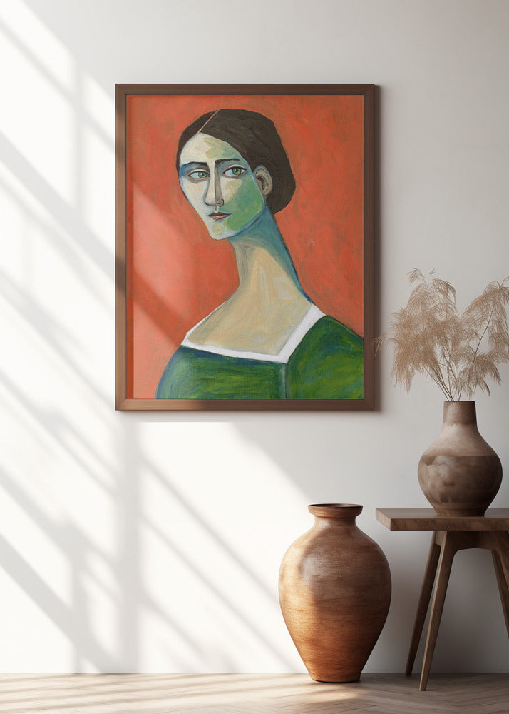 Vintage woman in green