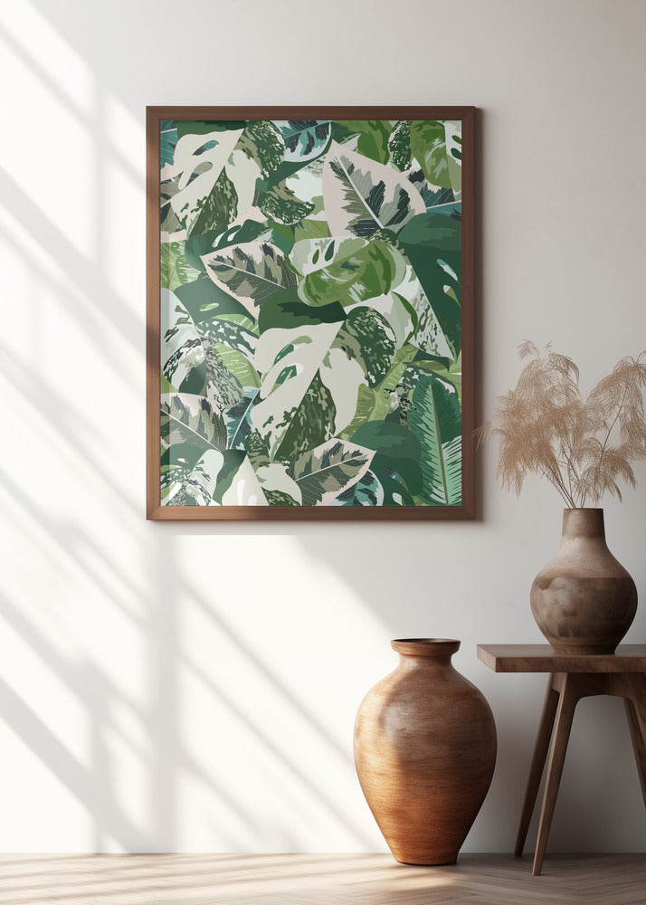 Green jungle leaves