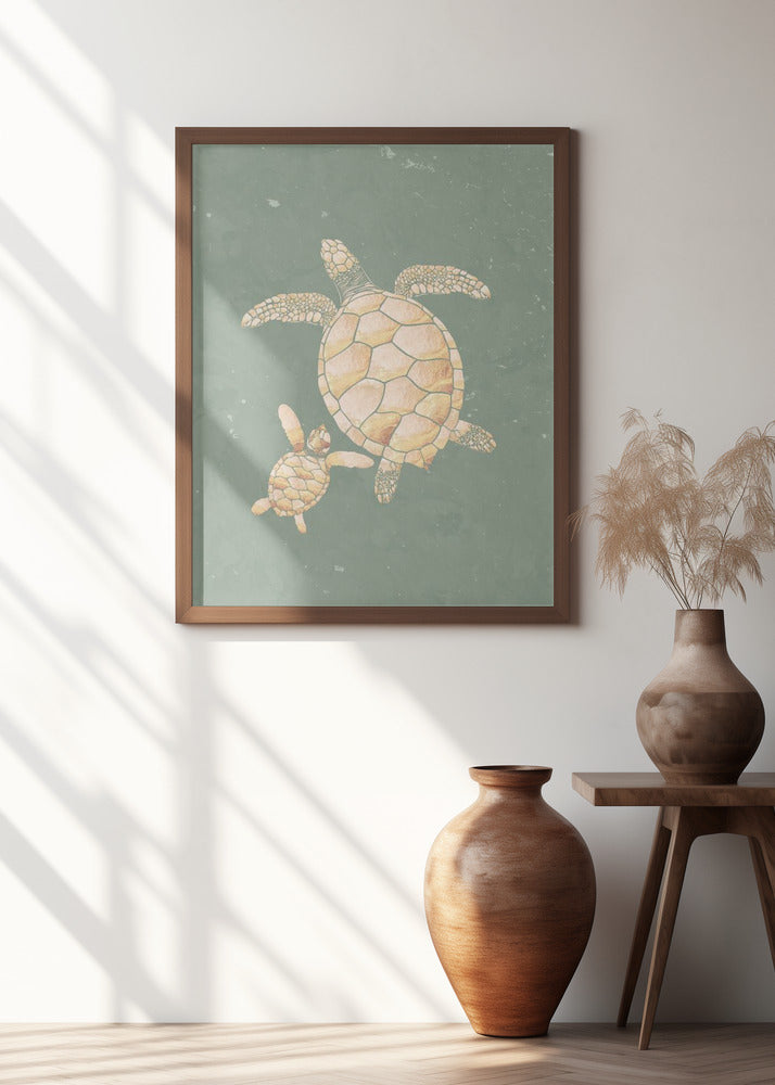 Gold Sage Green Turtles