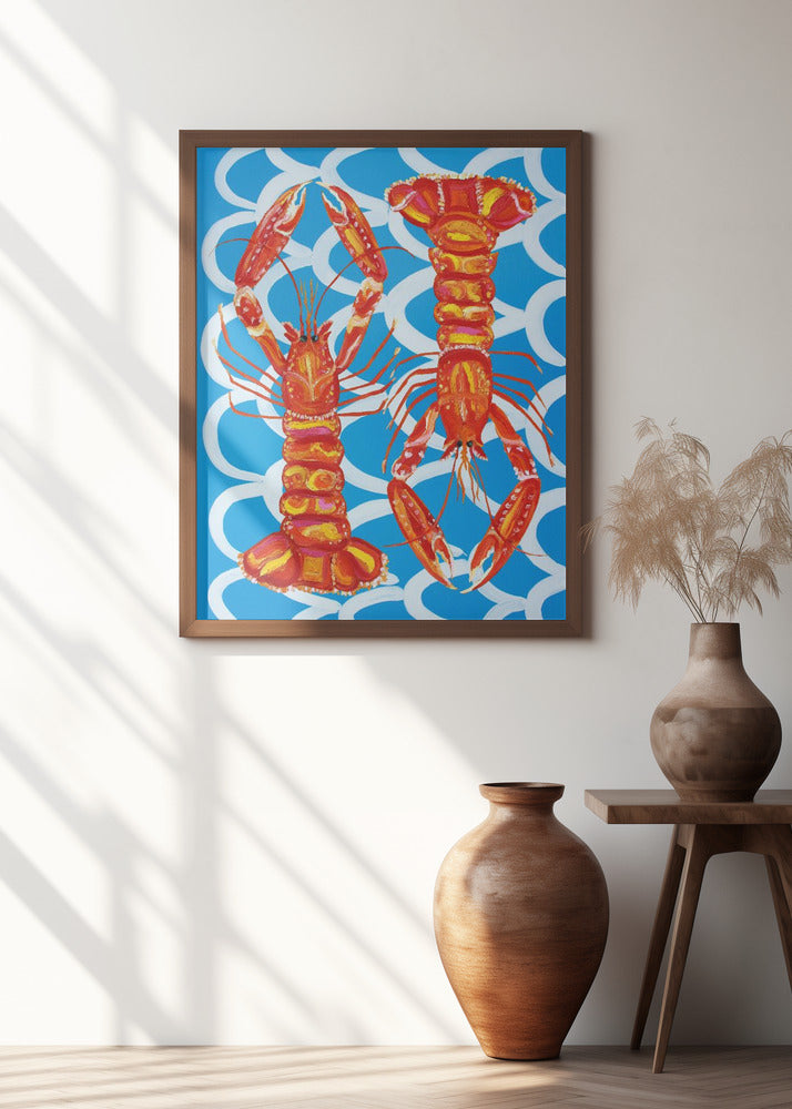 Langoustines On Blue