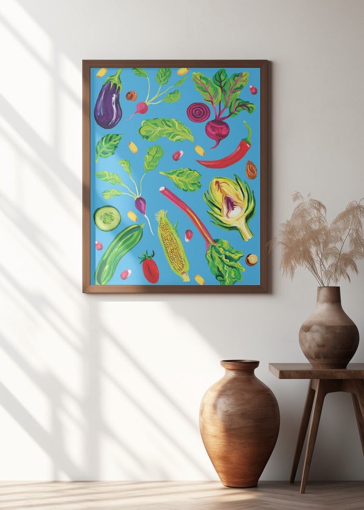 Spring Vegetables Blue
