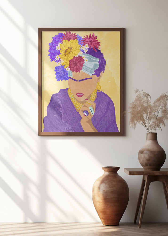 Frida and flowers