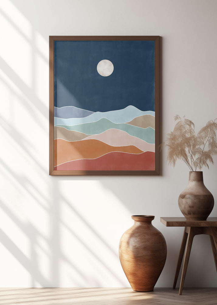 Moonlit Hill Scape