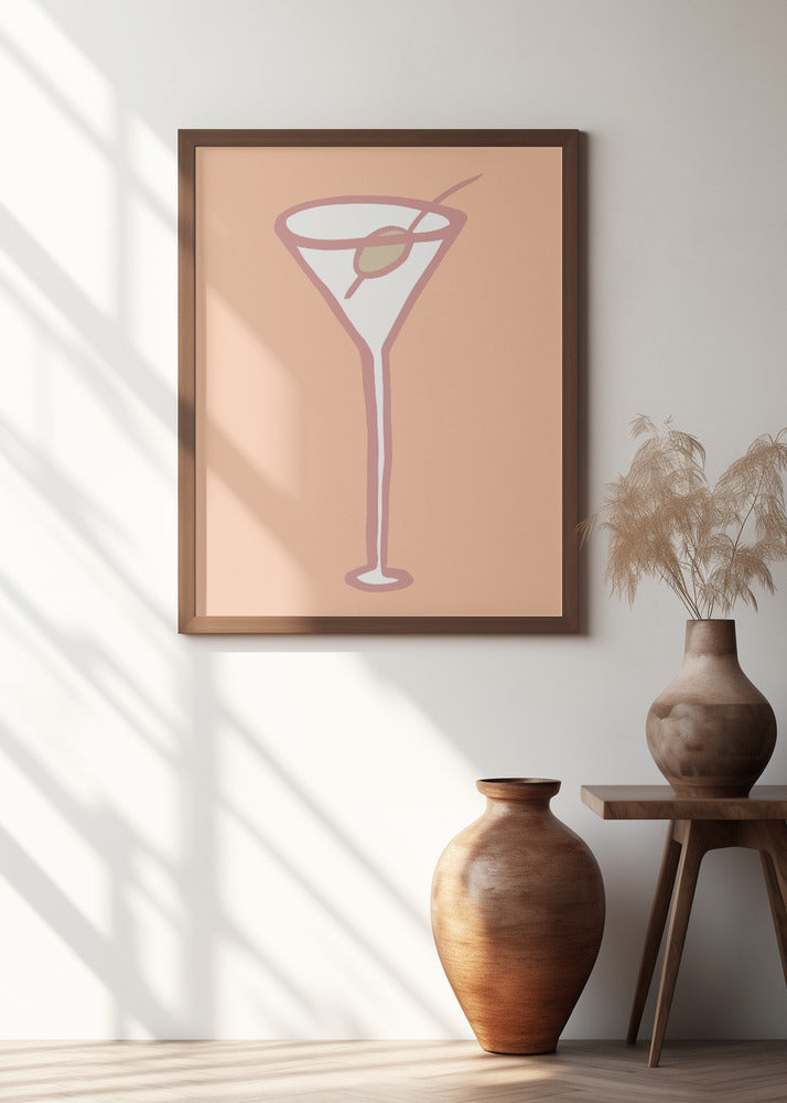 Olive In Glass Peach Fuzz Poster