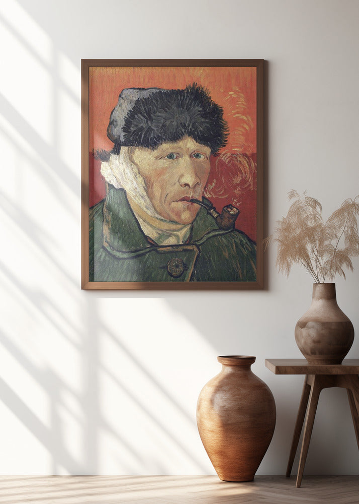 Vincent Van Gogh's Self Portrait With Bandaged Ear and Pipe (1889)