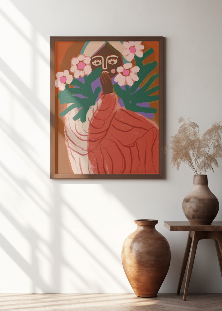 Art Prints of Shy Flower Girl