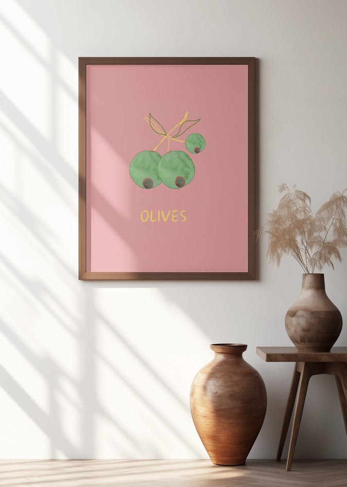 Art Prints of Olives in Pink