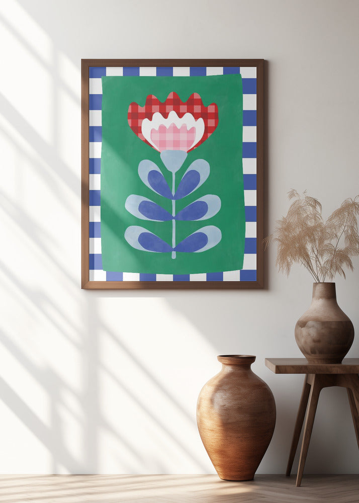 Floral Design with Bold Geometric Shapes