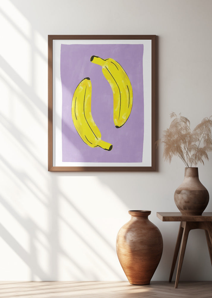 Two Vibrant Yellow Bananas
