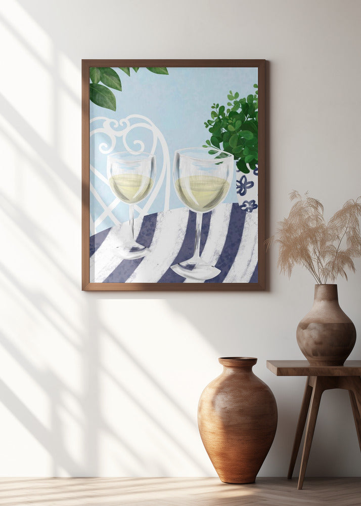 White wine under the tree