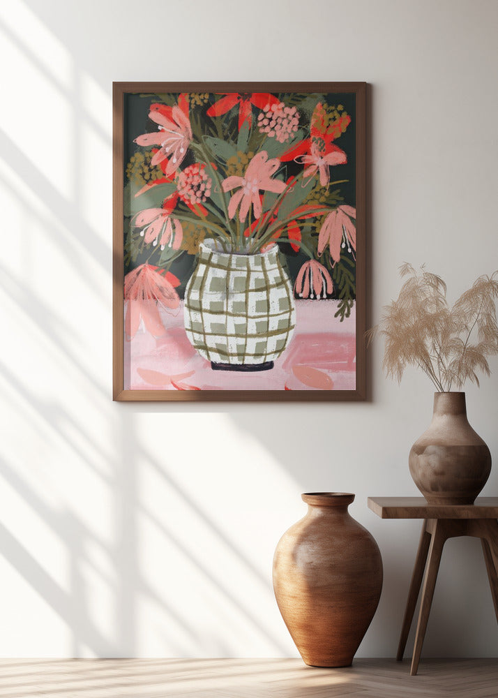 Petals in Patterned Vase
