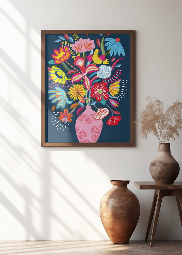Folk Art Flower Vase