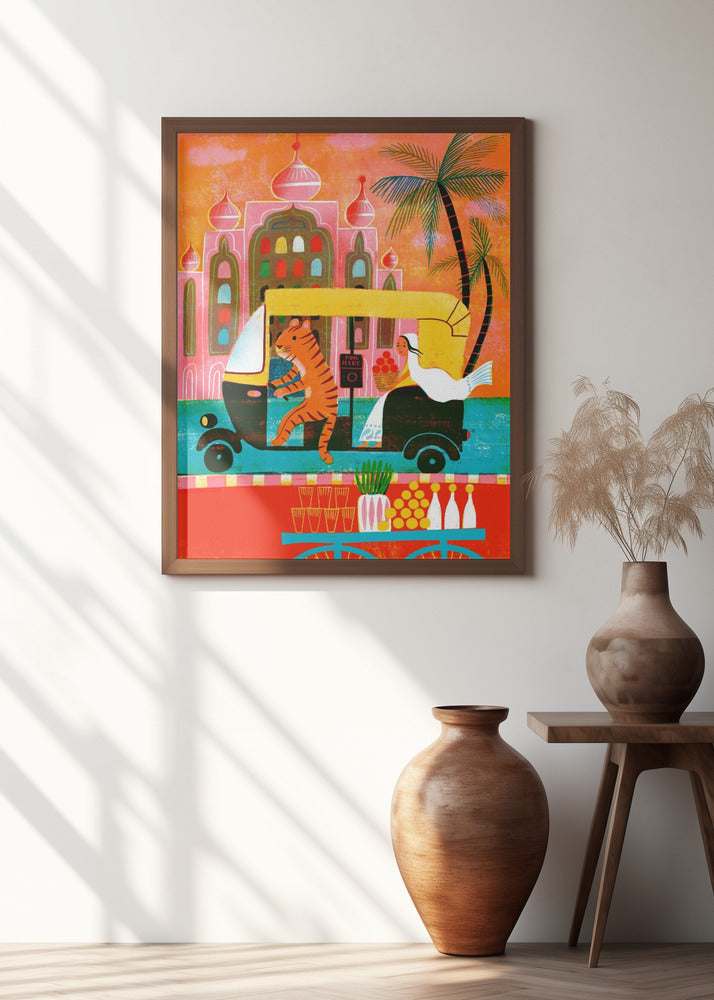 Screenprint India Riskshaw Tiger