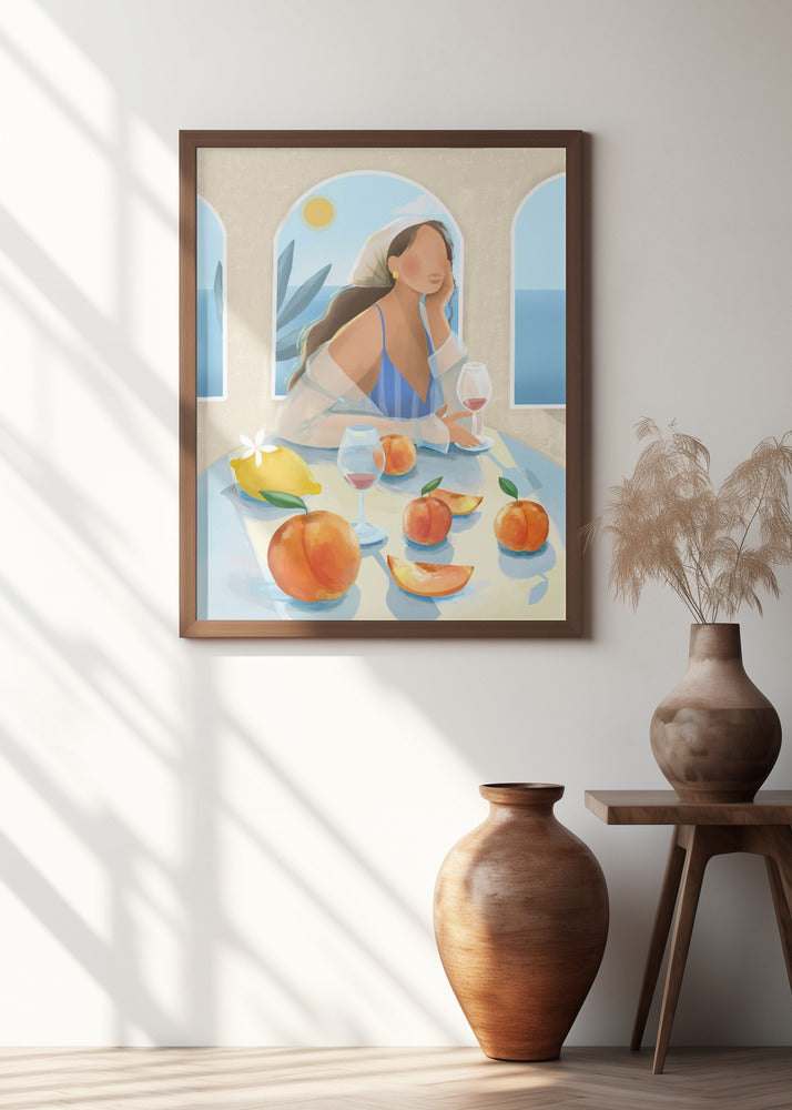 Girl with peaches