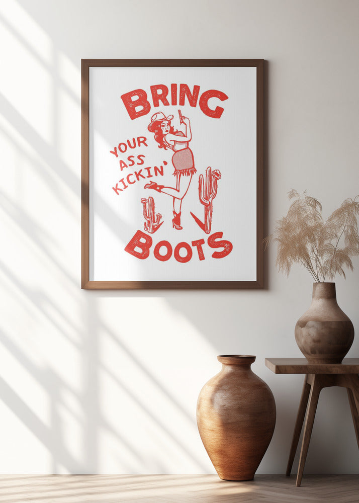 Ass Kicking Boots Funny Western Cowgirl