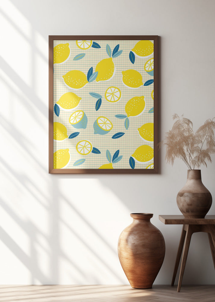 Fresh Lemons Checkered Sunny